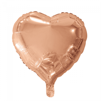 Folieballon  - hjerteformet 45 cm - rose guld